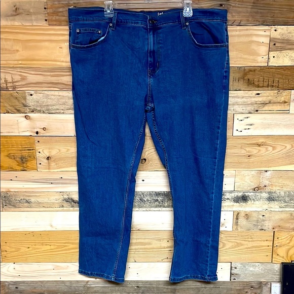 George size 40x30 Medium Wash Relaxed Regular Fit Straight Leg Stretchy Jeans - Picture 1 of 11